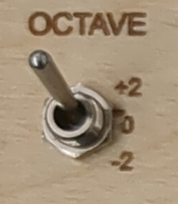 Up close image of octave switch.