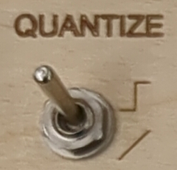 Up close picture of the quantize switch.