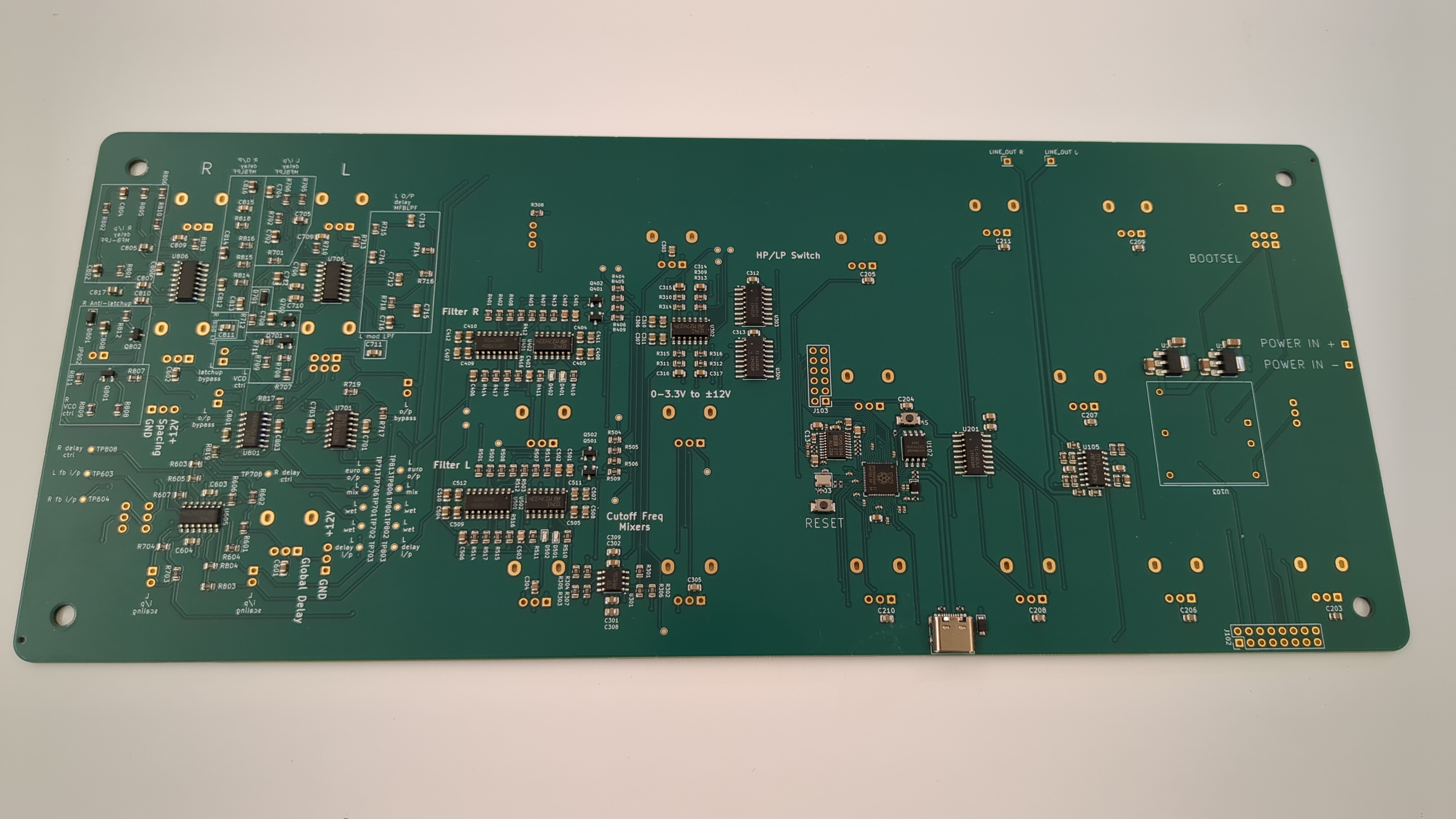 Bottom face of the upper PCB.